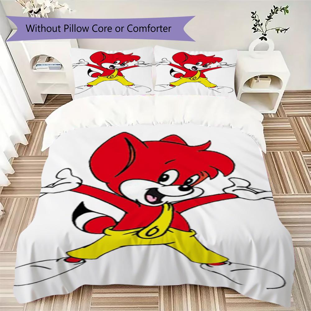 Literie motif Fix und Foxi, Ensemble couette Housse de couette Taie d'oreiller Cadeau d'anniversaire pour la maison(1 housse de couette + 2 taies d'oreiller, sans garniture.)_lx