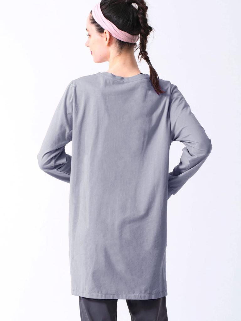 Loopa Essential Long for Training and Light Size M L/S T-Shirt, Women's, Sleeve, Quick-Drying, Cool-To-the-Touch, Sports, Gray,