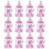 12pcs Baby Bottle Mini Blue Pink White Plastic Candy Boxes Baby Shower Favors Gifts Boys Girls Gender Reveal Party Decorations