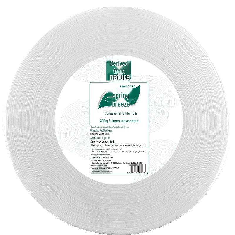 Guardanapos de Papel em Rolo Grande e Lenços de Papel Faciais Spring Breeze Hotel & Home para Uso em Banheiro, Cinema e Restaurante