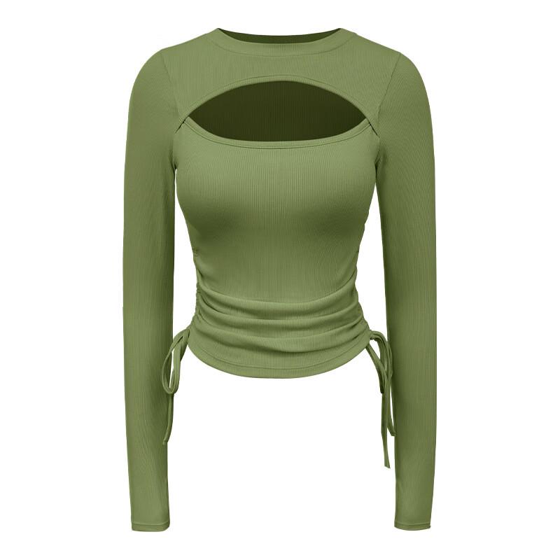 Women s Summer Drawstring Long Sleeve Yoga Top S-XL