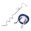 Outdoor Pet Dog Spiral Ground Stake Pile Double Hook Steel Wire Traction Chain(blue Dog Pile Steel Small Size)