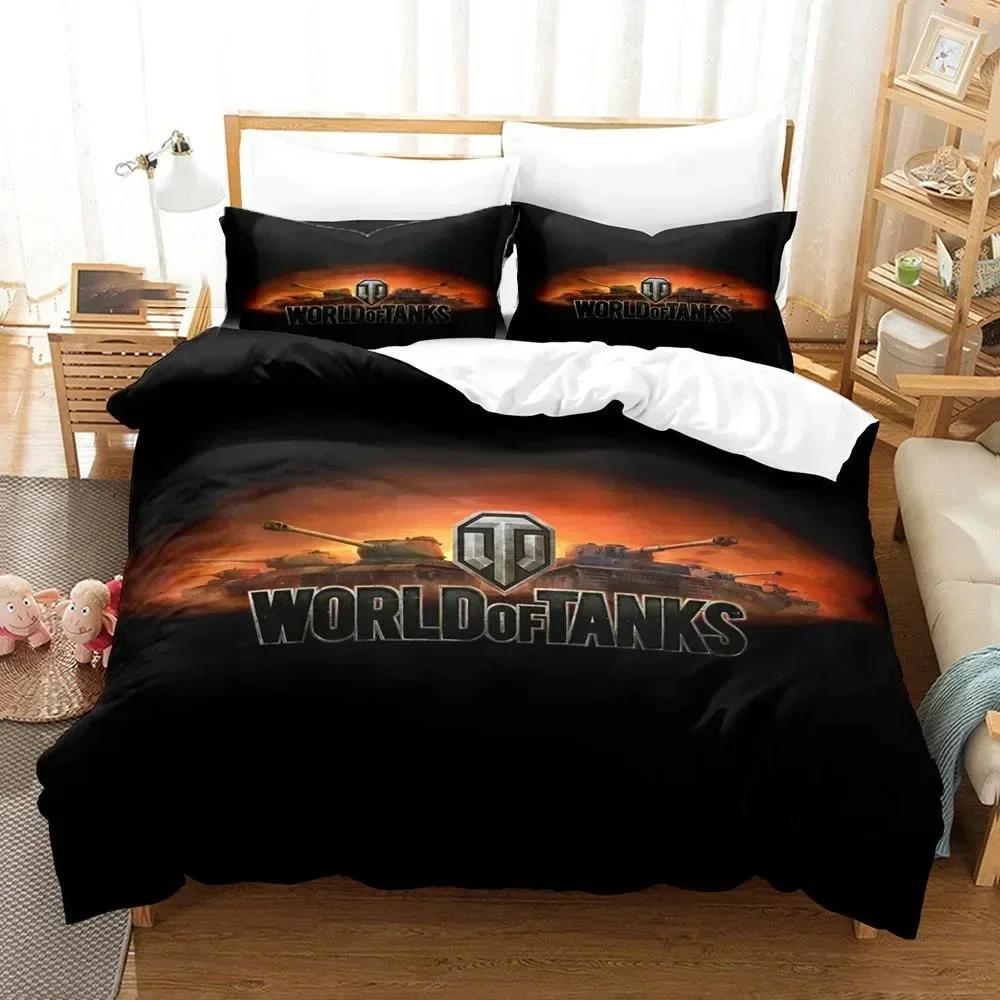 3D Printed World of Tanks Bedding Set Duvet Cover Sheet Printed Bed Set Pillowcase Bed Full Queen King Size Comforter Bedroom