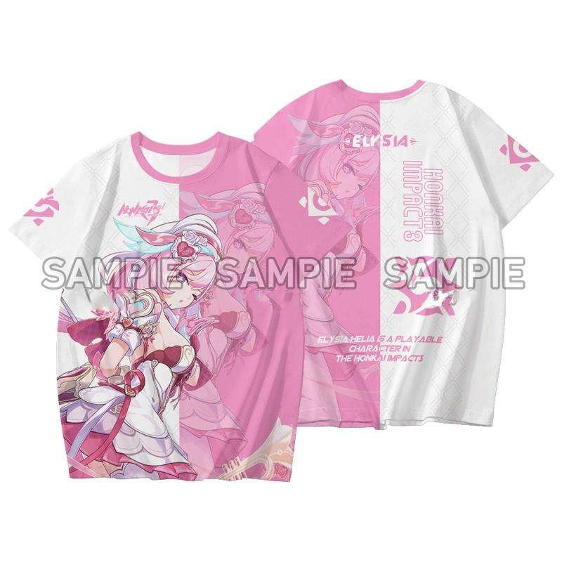 Popular Games Honkai Impact 3 T-shirt 3D Print Cosplay t shirts Fashion Harajuku Short Sleeve Crew Neck Y2k Tops Summer Clothing