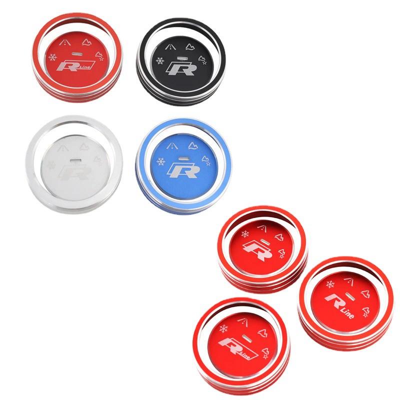 2026 Hot Sticker 2Pcs 3D Aluminum Interior Driving Mode Knob Ring Decorative Stickers For VW Volkswagen Tituan Tharu TAYRON T-RO