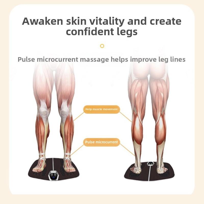 Rechargeable EMS Foot Massage Pads Intelligent Pulse Therapy with 10 Oscillating and Stimulating Bottom Foot Therapy