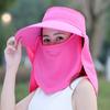 Summer Sun Protection Wide Brim Hat With Removable Face Cover For Outdoor Travel Adults