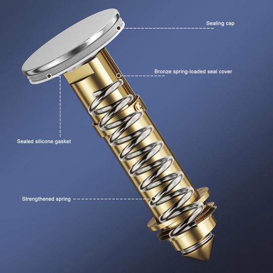 Brass Core Sink Stopper Stainless Steel Bathroom Sink Drain Strainer Easy Install Anti-Blocking Filter