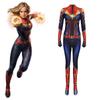 Kaptan Marvel Cosplay Kostümü Film The Avengers Süper Kahraman Carol Danvers Cosplay Vücut Giysisi Tulum Kadınlar İçin Cadılar Bayramı Kostümü