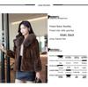 Women's Fashion Faux Mink Fur Coat with Large Collar and Velvet Detailing
