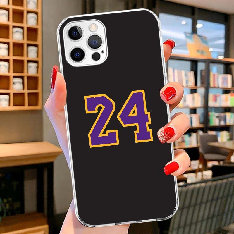 Basketball 23 24 8 Number Cover Phone Case For iPhone 16 17 Air 15 14 Pro Max 16E Phone Case 13 Mini 12 11 7 SE 8 Print Pattern