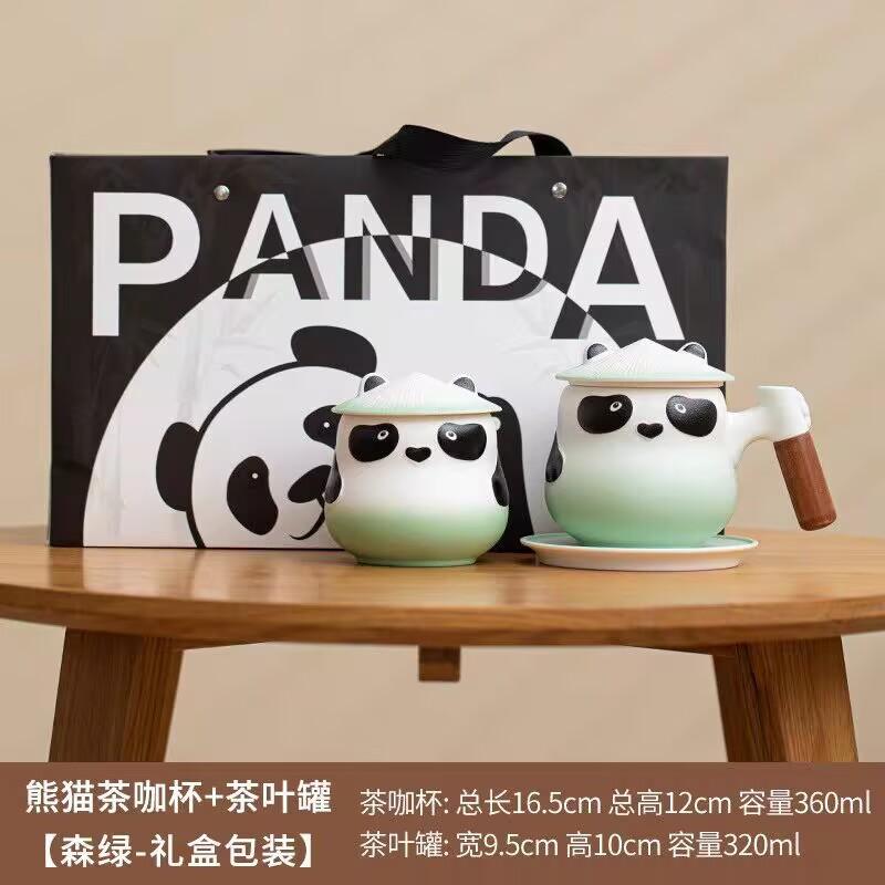 Panda Tea Creative Ceramic Tea Separation Cup With Lid Men'S And Women'S Office Filter Water Cup