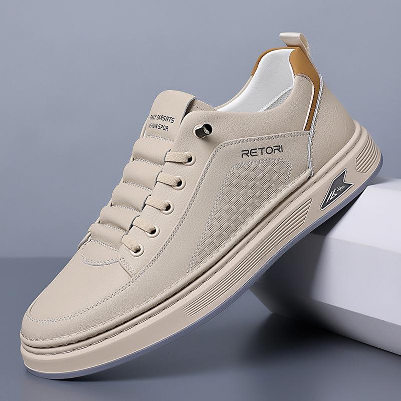Fashion Fashion Platform Leather Casual Sneakers for Men Designer Soft-soled Men Board Shoes Spring Autumn New Light Male Sports Shoes