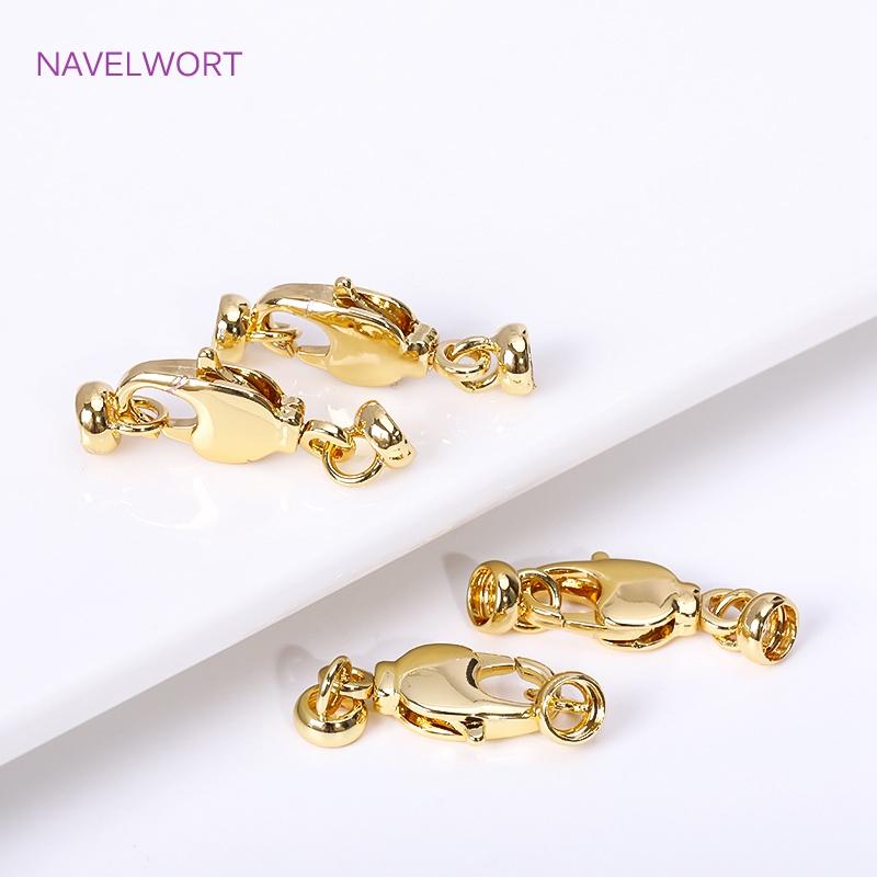 18K Gold Plated 7.5*22mm Lobster Claw Clasp For Jewelry Making Fittings,Brass Lobster Clasp Connector DIY Jewelry Accessories