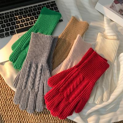 Guanti Lavorati a Maglia in Misto Lana Unisex Invernali Touchscreen Antivento Caldi per Guidare Texting Commissioni Quotidiane