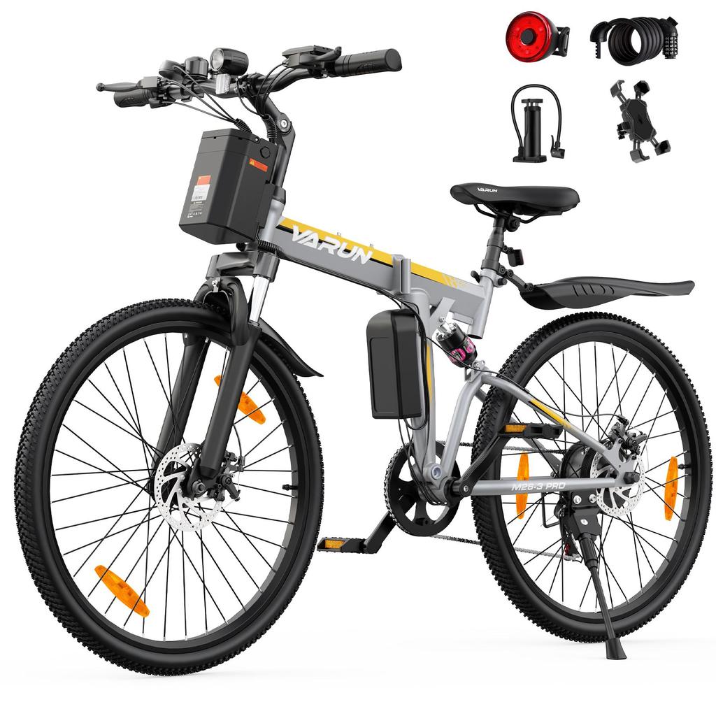 VARUN M26-3 PRO Skládací elektrické kolo, 48V 7,8Ah baterie, Plné odpružení