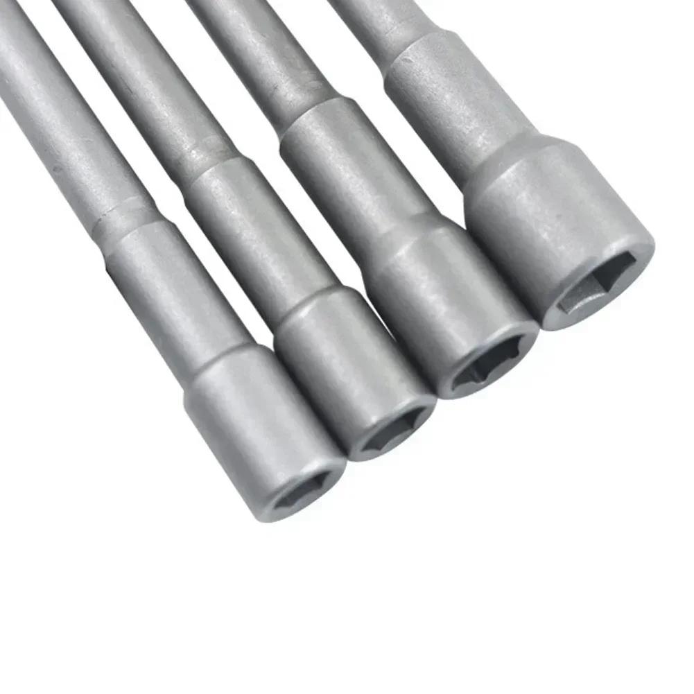 100mm Länge Vertiefen Kraft Nusstreiber Bohrer 6-19MM Schlag Stecknussadapter Für Elektrowerkzeuge 6,35MM Sechskantschaft