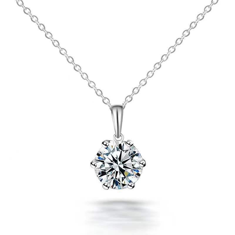 S925 Moissanite Necklace Sterling Silver Niche Design Carat Gift Light Luxury Mozambican Pendant Women