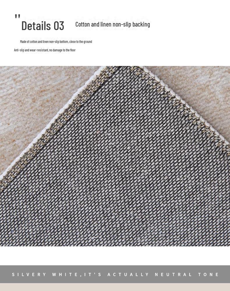 2024 Cream Long Hair Minimalist Carpet for Living Room or Bedroom
