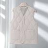 Autumn and winter vest women fleece thickened middle-aged and old mother short wear cotton-padded clothes, fragrant wind sleeveless thermal vest