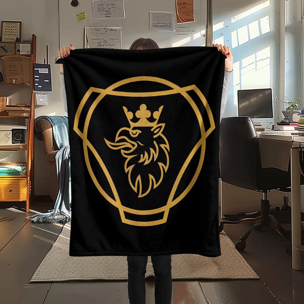 Scania Emblem,pattern Flannel Blanket, High Quality Comfortable for All Seasons, Home Decor, Warmth and Comfort, Perfect for Gifts.