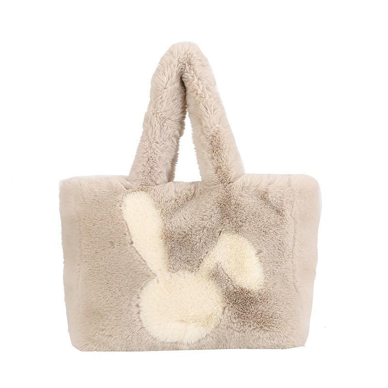 Plush Bag Travel Rabbit Shoulder Pattern Fur 2024 Commuter Tote Large-capacity