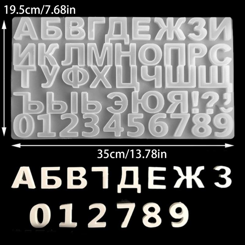 Flexible Silicone Mold Alphabets and Number Shaped Mould Easy to Use Letter Epoxy Resin Mold for Custom Accessories