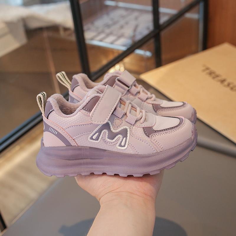 

Детская мода осень и зима дышащая повседневная обувь дети бег спорт студенты девочки тренд удобные кроссовки для спортзала 27 фиолетовый