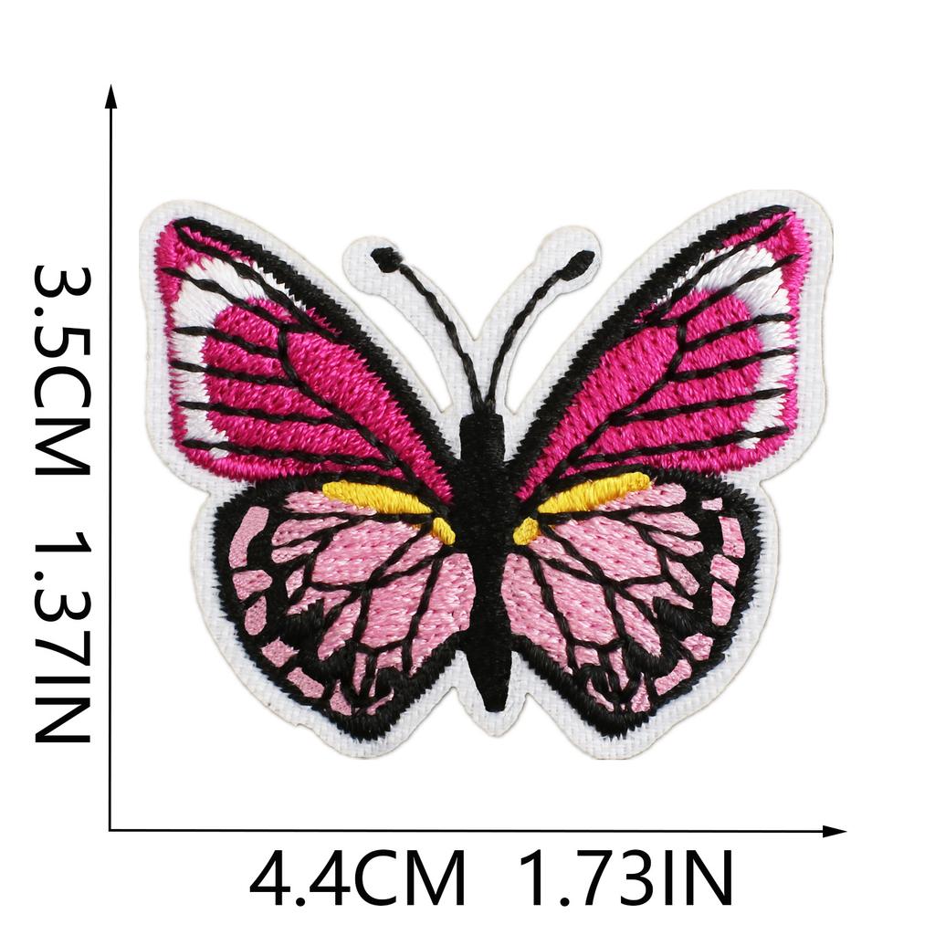 Butterfly World Embroidery Cloth Sticker Colored Flower Butterfly Computer Embroidery Label Clothes Decorative Patch Sticker Blue Butterfly