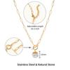 Fashionable Light Luxury Exquisite Necklace for Women, Versatile Personality Simple Natural Stone Pendant Collarbone Chain