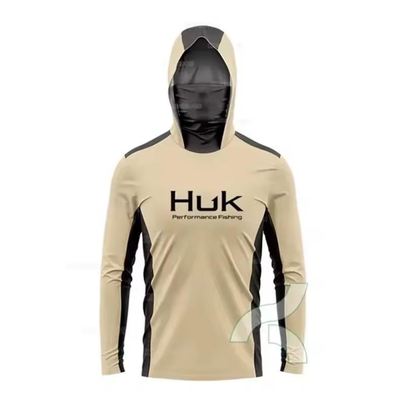 HUK Anglerhemden Langarm Mit Kapuze Gesichtsbedeckung Trikot Leichter Sonnenschutz Angler