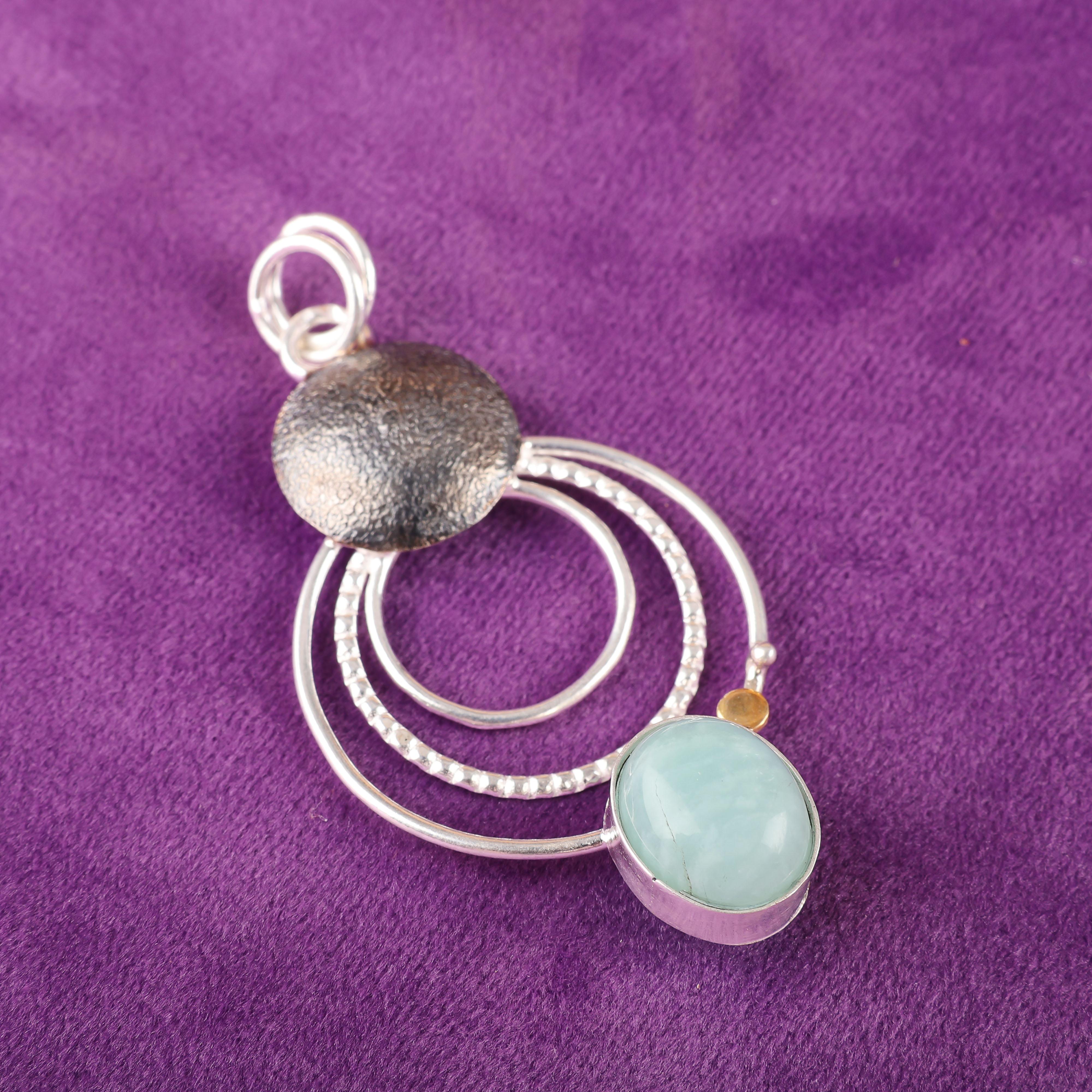 

Amazonite Gemstone Jewelry, Handmade Beautiful Pendant, Beautiful Silver Pendant, Amazonite Silver Jewelry Gift For Sister 2.32 Inches синий