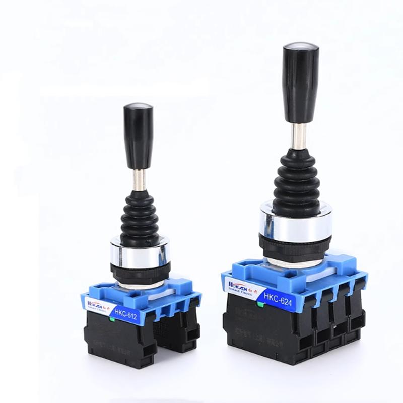 22mm Joystick Switch Momentary Monolever Cross Rocker Master Switch 2/4-Way Self-reset Self-lock 2NO 4NO HKC614 612 622 624