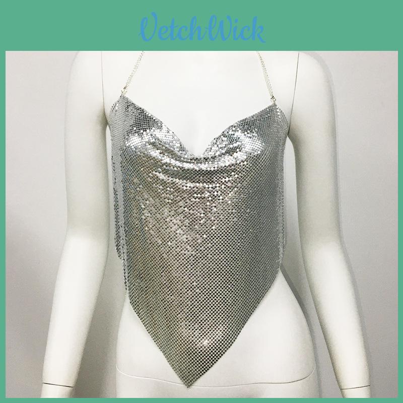 Metallic Leopard Print Crop Top With Sequins For Streetwear Women Fall Edition