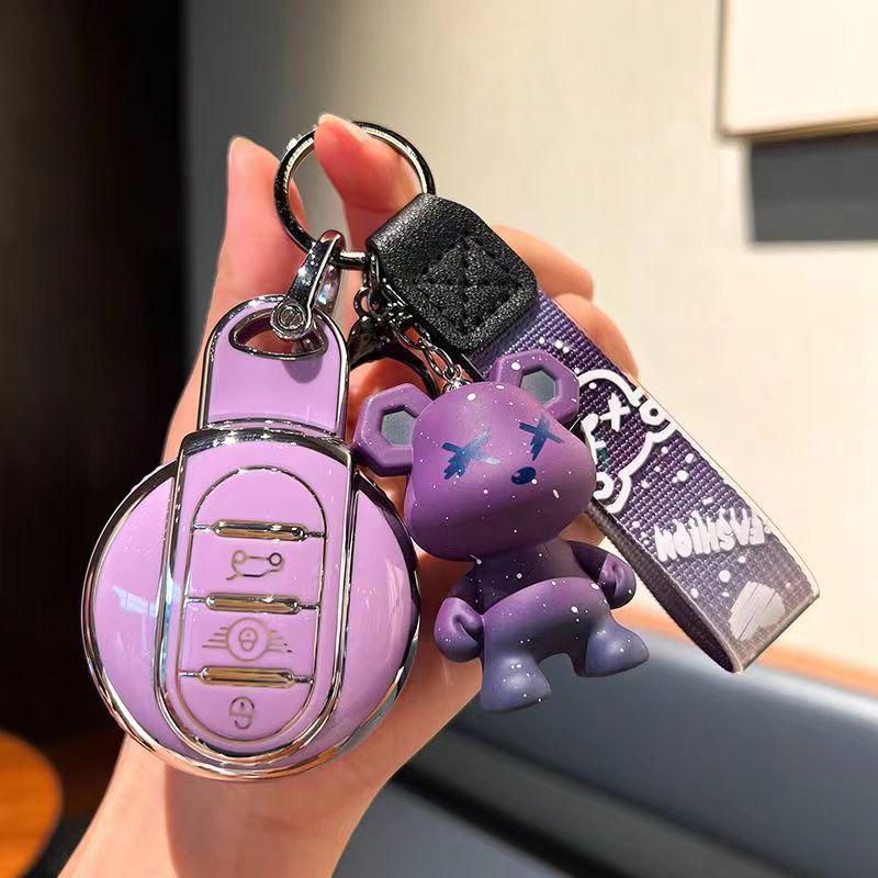 Mini Cooper Schlüsselhülle für BMW Mini Countryman F54 F55 F56 F60 – Schutzhülle mit Schnalle – Schlüsseltasche passend für Mini-Schlüssel.