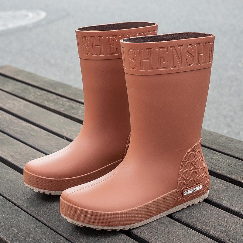 Damen Modische Outdoor Zwischensohle Abriebfest Rutschfest Wasserdicht Regenstiefel Gummischuhe