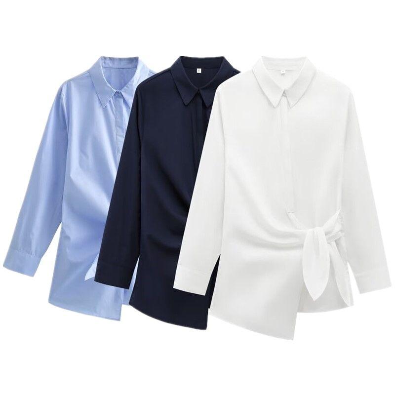 Fashion Style 2024 Summer New Arrival Women's Clothing Stylish Slim Looking Easiest for Match Double Breasted Poplin Shirt 9479306