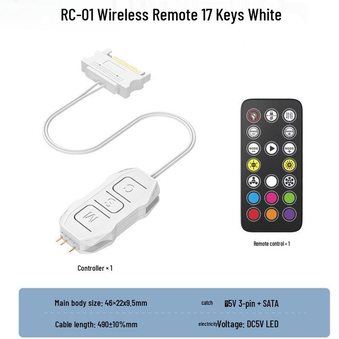 5v3 ARGB Fan Controller with Remote & Sync Hub for PC Cases