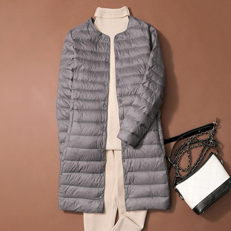 Women Winter Coats Autumn Winter O-Neck Female Thin Duck Down Jackets Portable Windproof Puffer Parkas
