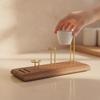 Italian Coffee Brewer Pot Drainage Rack Wooden Stand Stainless