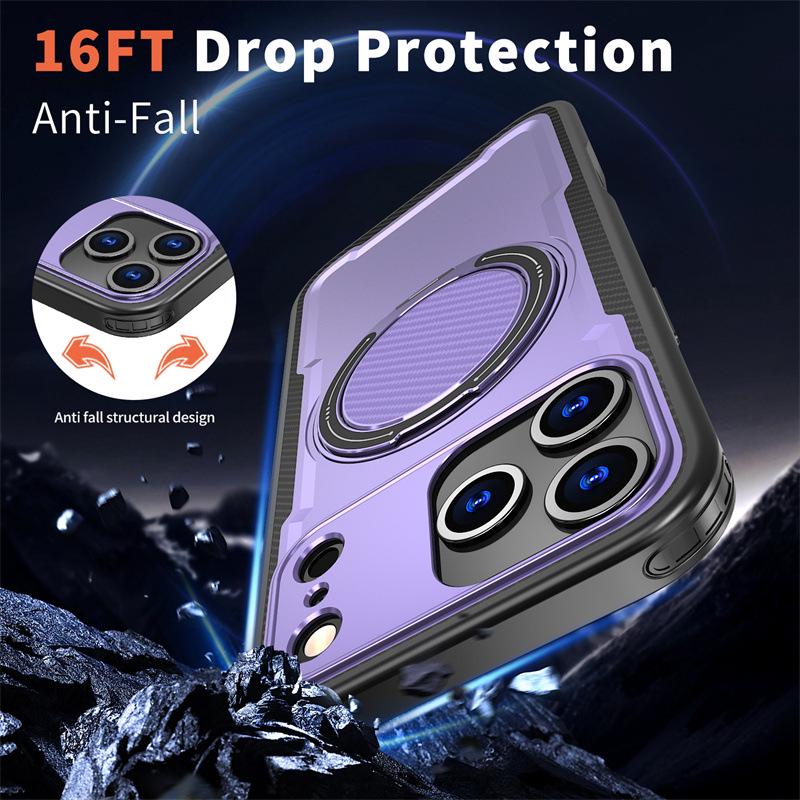 Magnetic Bracket Drop-Proof Phone Case for iPhone 17 Pro Max, Compatible with iPhone 17/16/15/14/13 Models