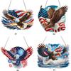 US Flag Eagle 2D Flat DIY Rhinestone Diamond Art Window Pendants Hanging Diamond Art Kits Window Hanging Art for Home Decor