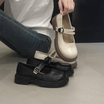 Mary Jane chaussures pour femmes chaussures simples printemps nouveau avec jupe bouche légère talon bas talon épais semelle souple petites chaussures en cuir femmes
