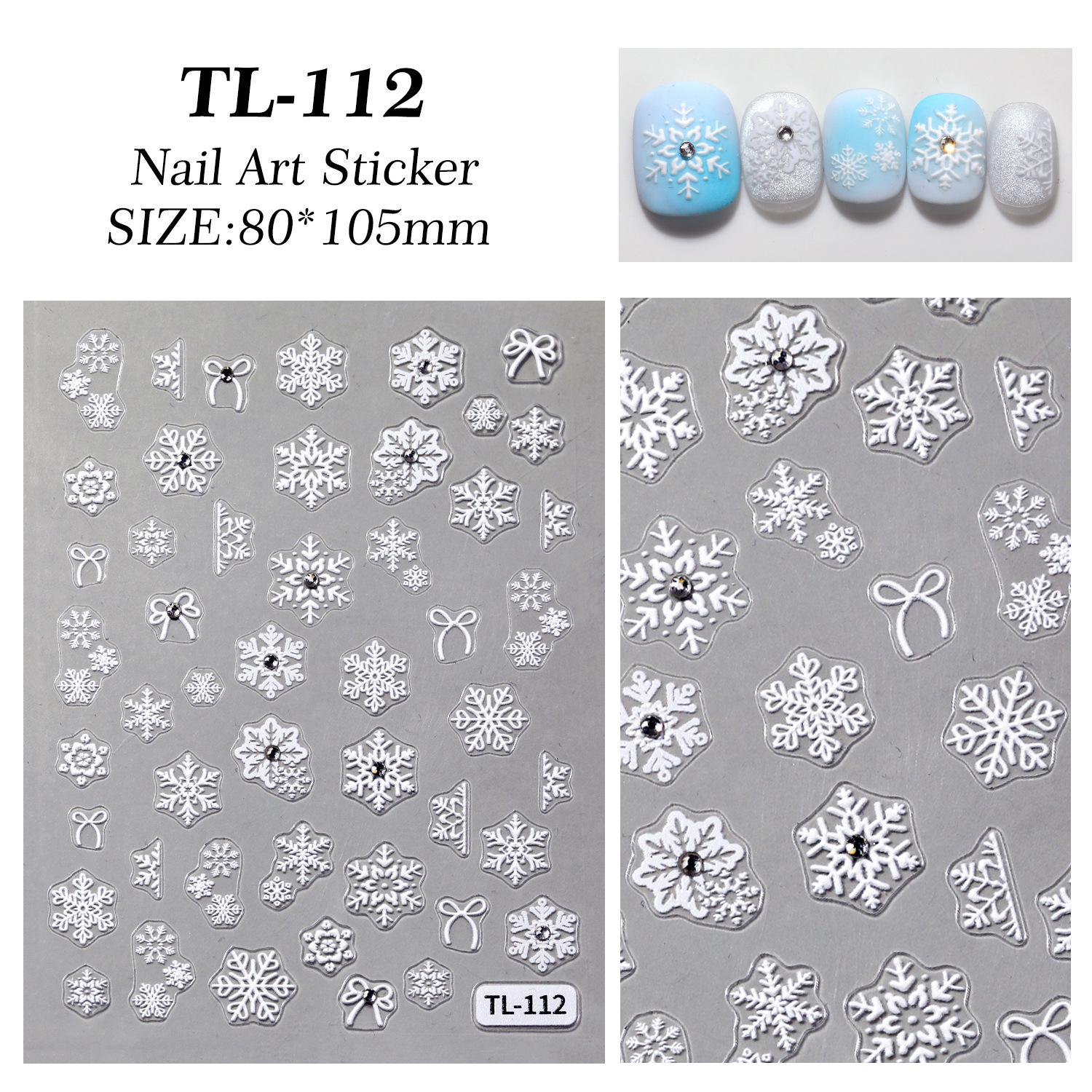 Кристальные Алмазные 5D Рельефные Наклейки для Ногтей «Ледяная Синяя Снежинка» - Зимние DIY Украшения