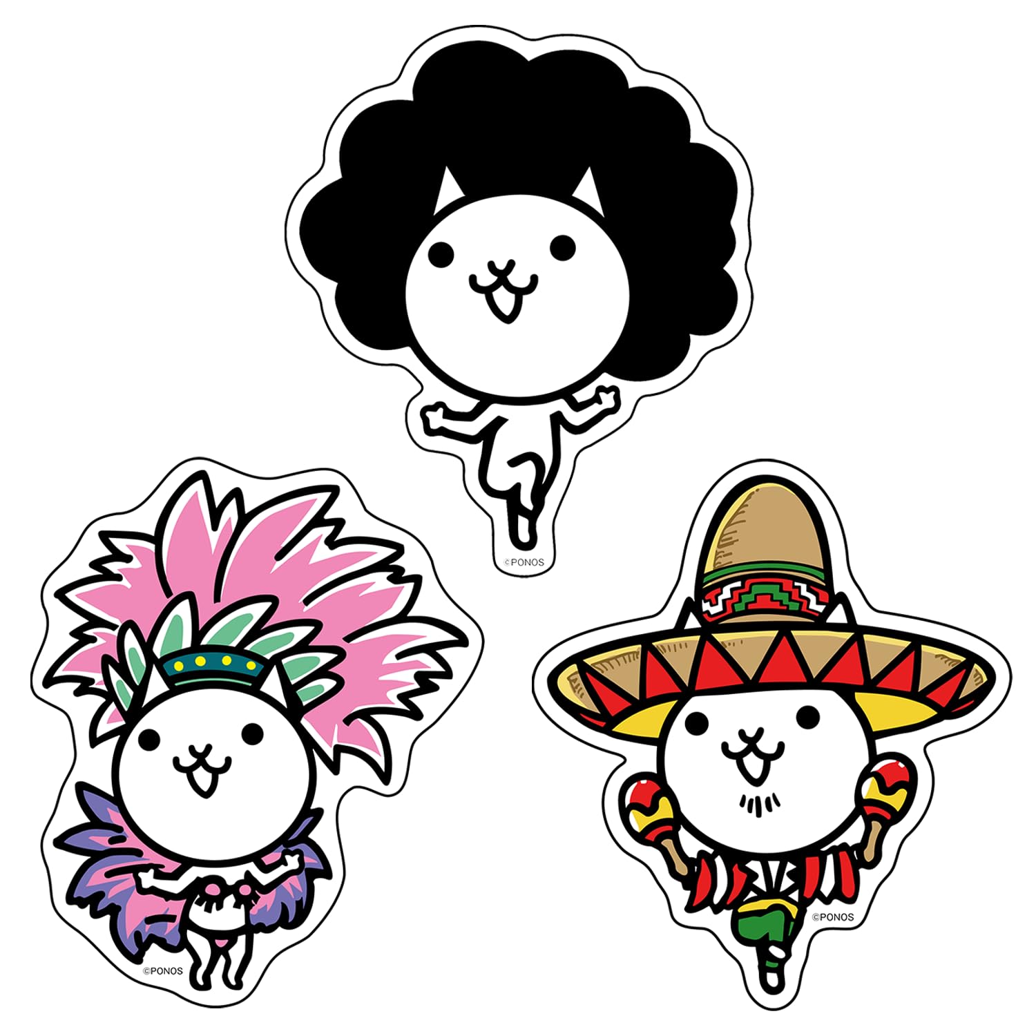 

Sticker Set Cat Fever Nyanko Daishouten белый