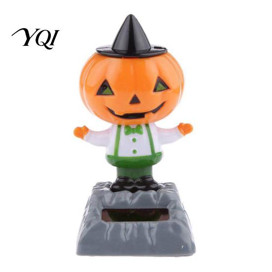 Lively Halloween Car Interior Decor Solar Dancing Pumpkin Doll, Dashboard Decoration, Spooky Ghost No Battery Required Gadgets Figurine Shaking