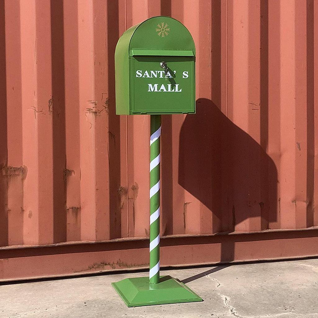 Christmas Metal Standing Mailbox Model Versatile Sturdy Restaurant Bar Decor