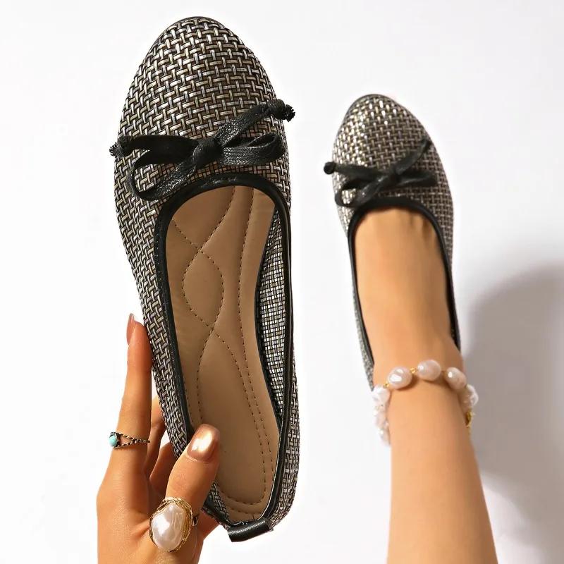 Fashion Fashion 2025 Shallow Women's Flats New Daily Plus Size Butterfly-knot Best Seller Light Soft Bottom Comfortable Flat Low Heels