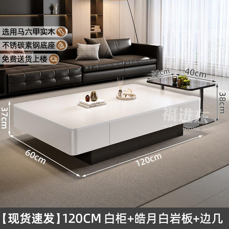 Italian Style Black Slab TV Stand Cabinet Set Coffee Table Living Room Luxury Modern Side End Table Home Furniture Decor