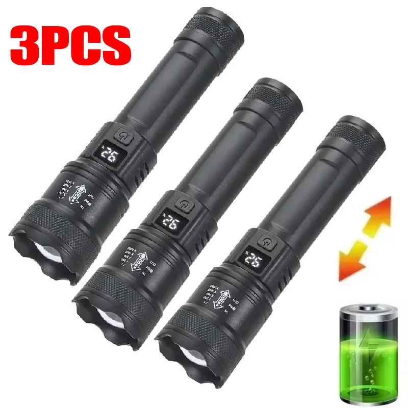 1600000 LM Super Bright Flashlight USB Rechargeable LED Long Range Tactical Torch Outdoor Waterproof Camping Fishing Lantern